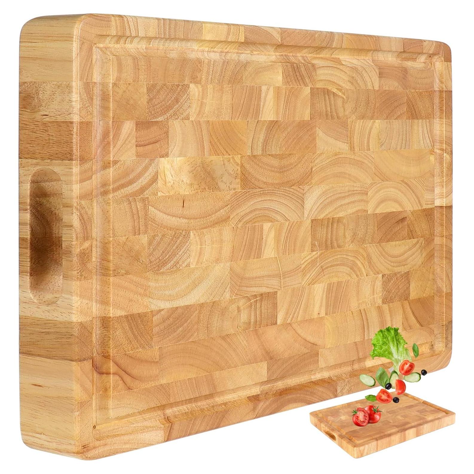 Tabla de Cortar de Madera FANICHI 43.2x33cm Reversible con Canal