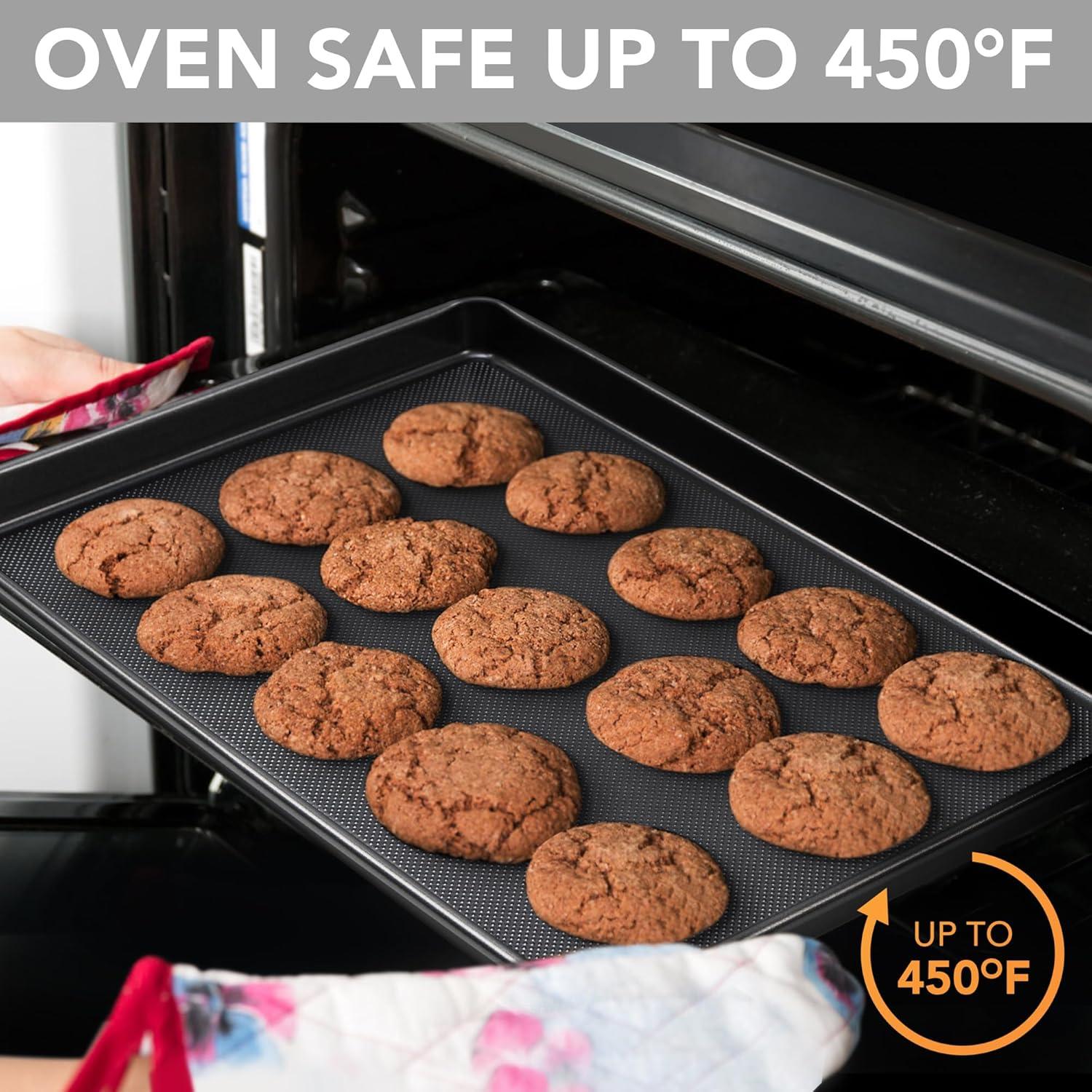 Juego de 3 bandejas para hornear Tiawudi, acero al carbono, antiadherente