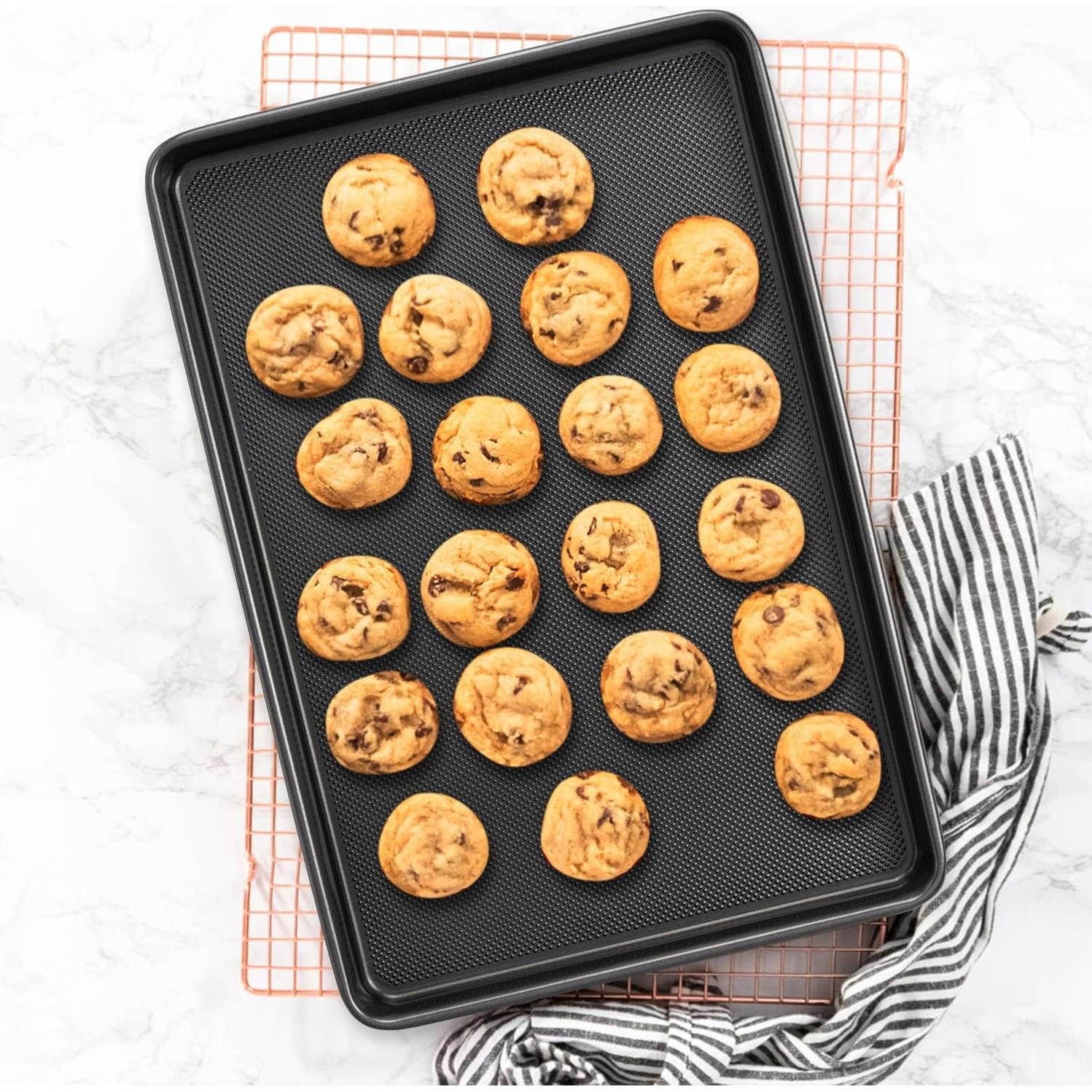 Juego de 3 bandejas para hornear Tiawudi, acero al carbono, antiadherente