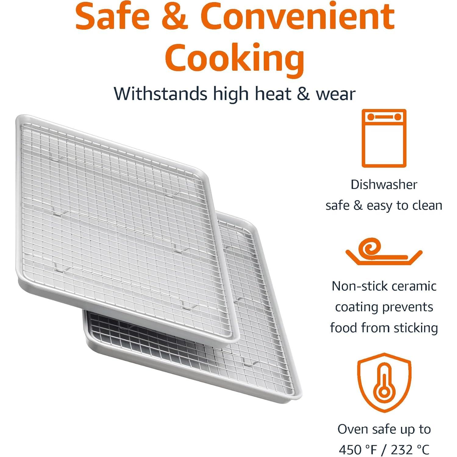 Juego de bandejas para hornear Amazon Basics 2 unidades cerámica