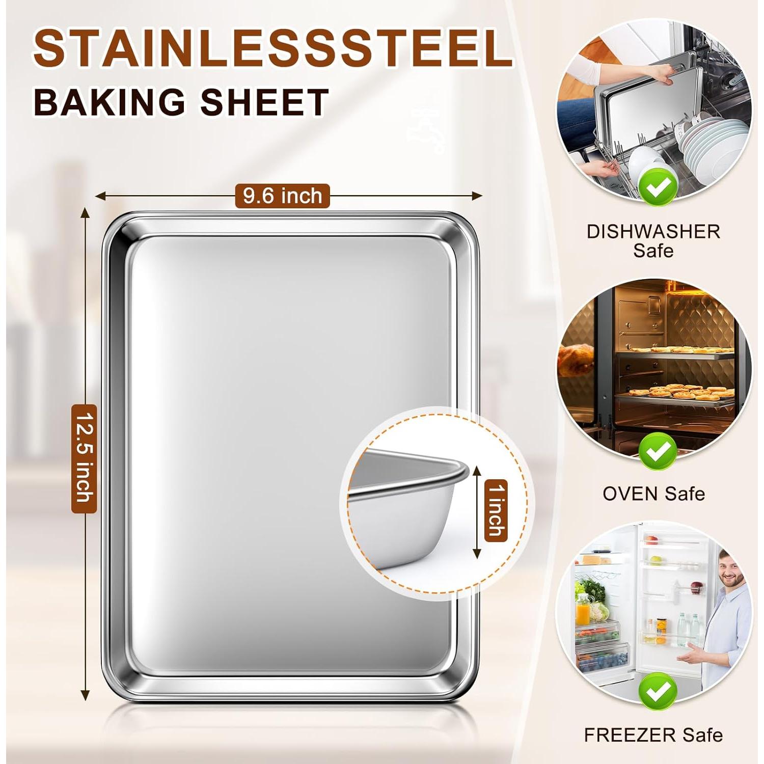 Bandeja para Hornear Acero Inoxidable Yuiicaov 31.75x24.38cm