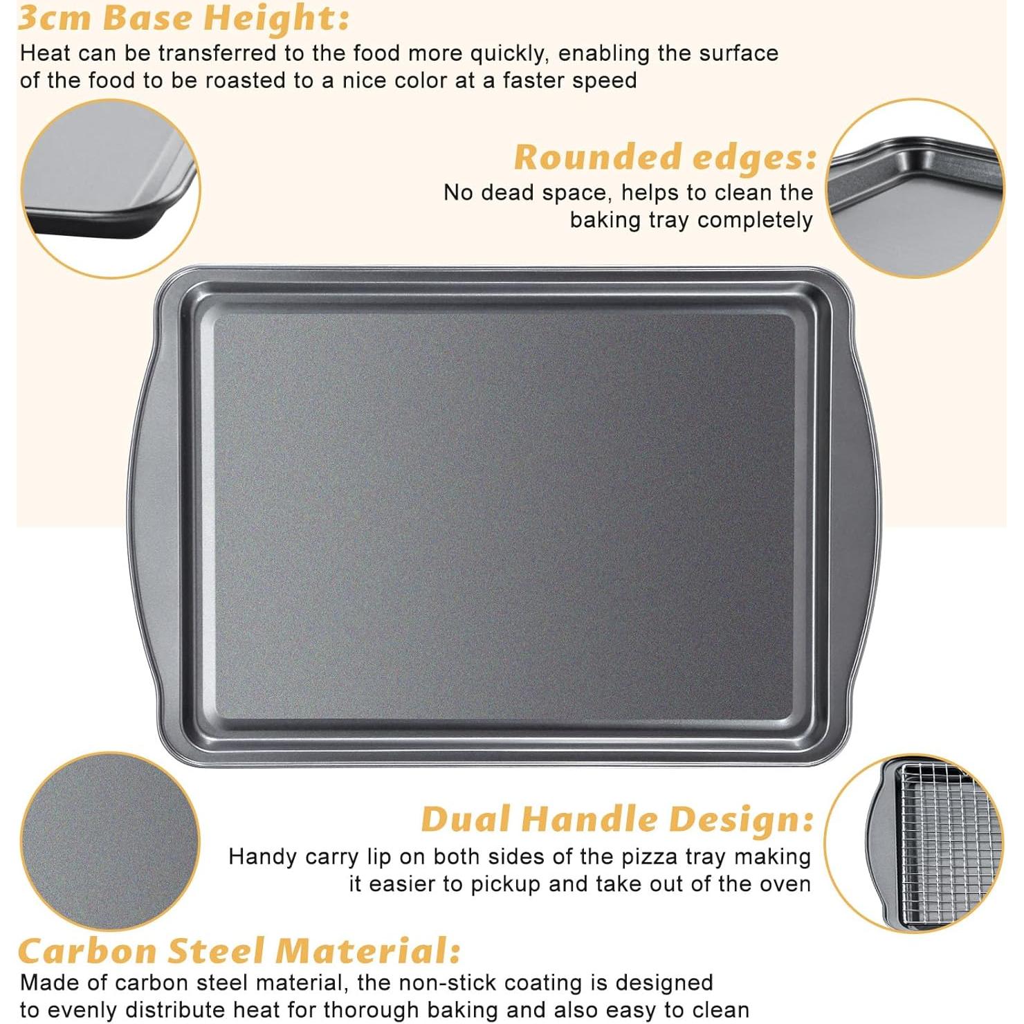 Juego de bandejas para hornear Gymdin 2 piezas acero al carbono