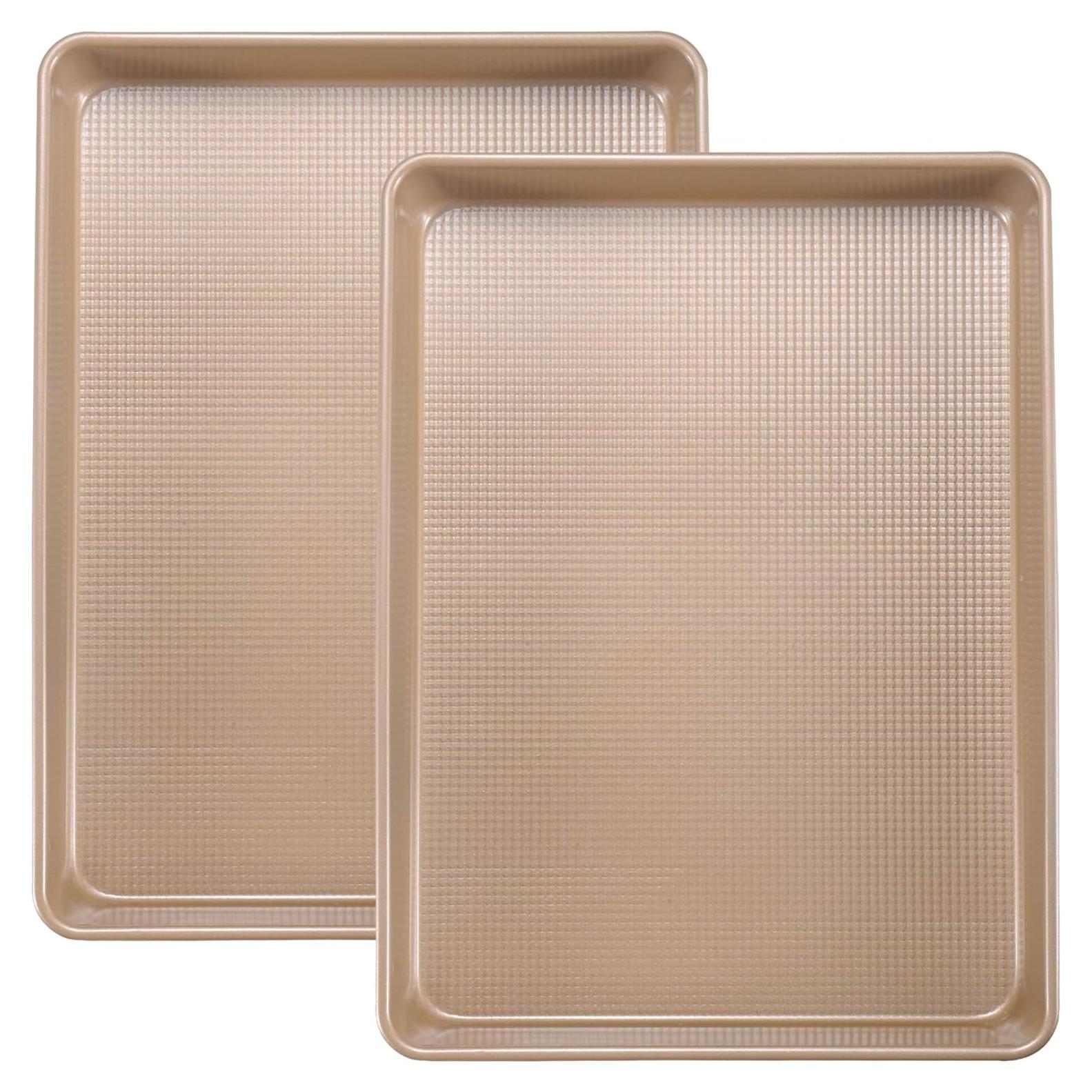 Juego de 2 bandejas de hornear JOHO BAKING 25x38 cm doradas