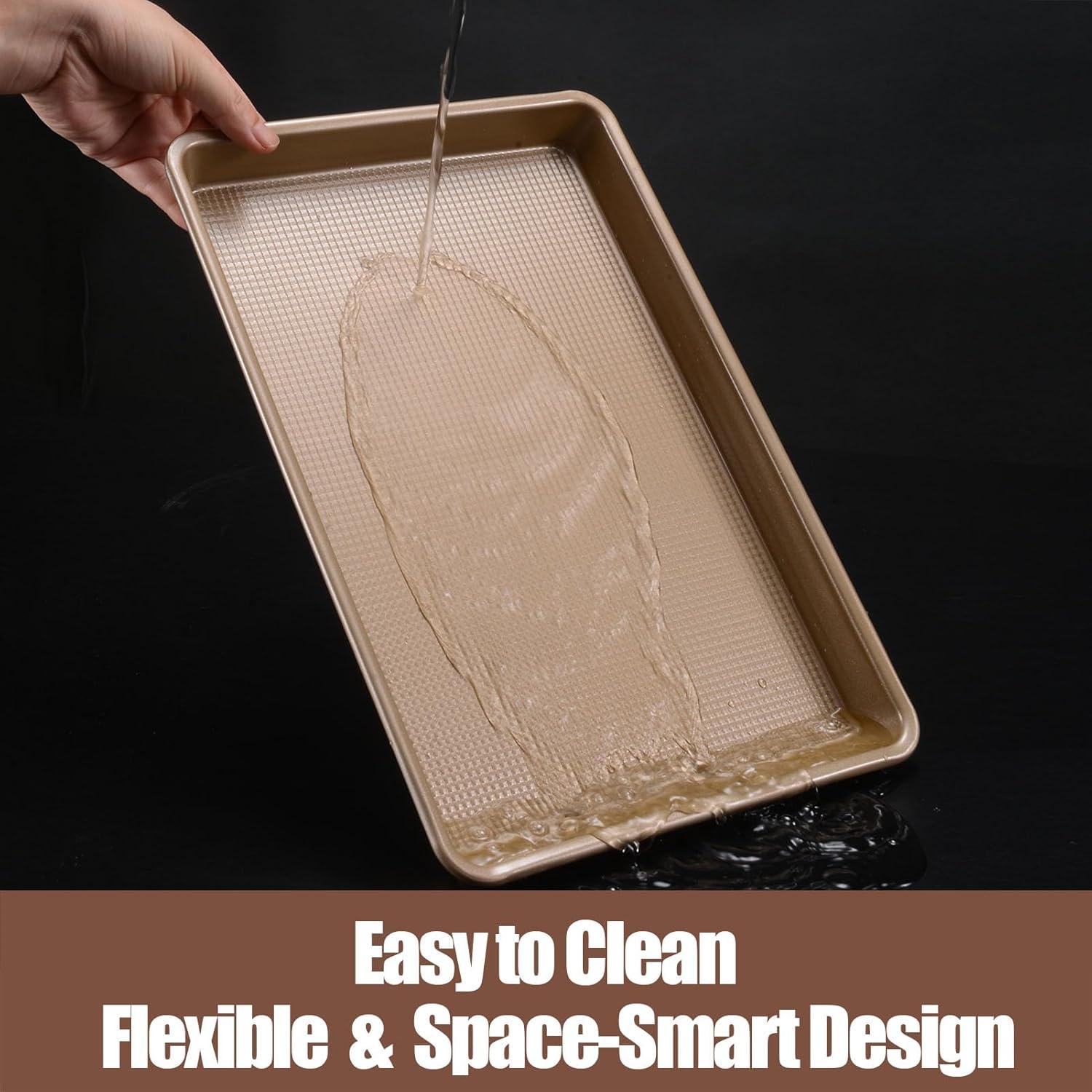 Juego de 2 bandejas de hornear JOHO BAKING 25x38 cm doradas