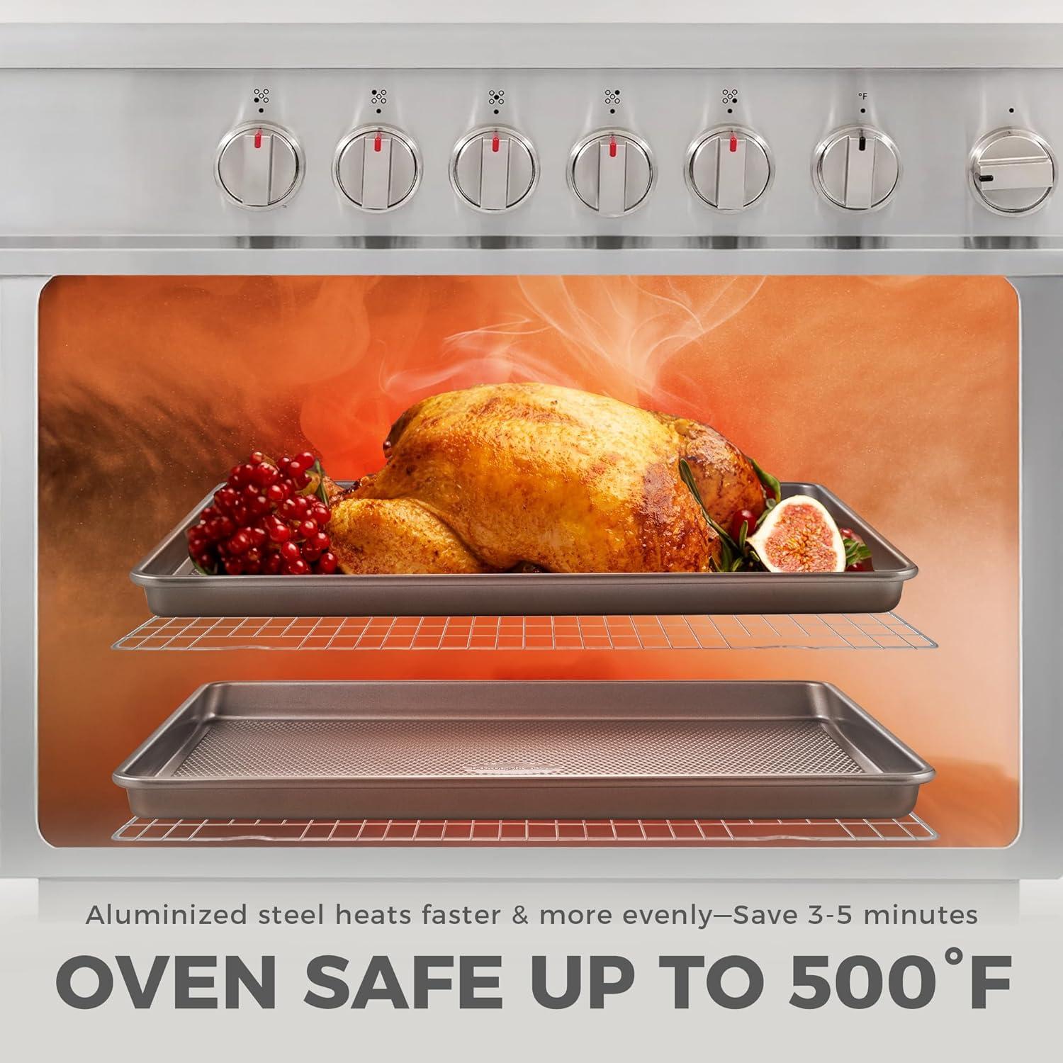 Juego de Bandejas para Hornear HONGBAKE 3 Piezas Antiadherentes