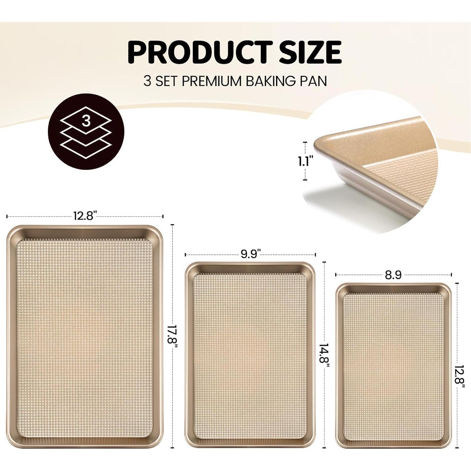 Juego de bandejas para hornear Vinino 3 piezas acero al carbono