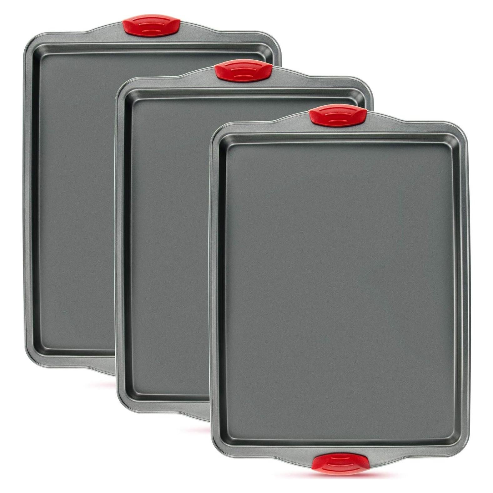 Juego de Bandejas para Hornear Boxiki Kitchen - Set de 3, Acero al Carbono Antiadherente