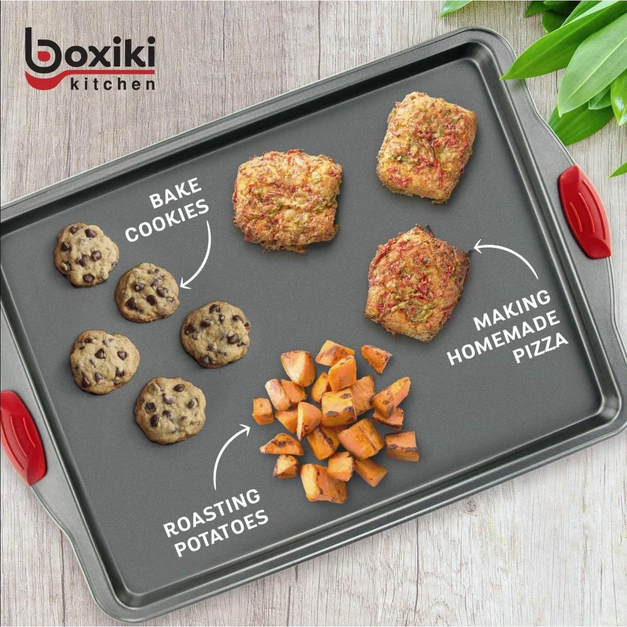 Juego de Bandejas para Hornear Boxiki Kitchen - Set de 3, Acero al Carbono Antiadherente