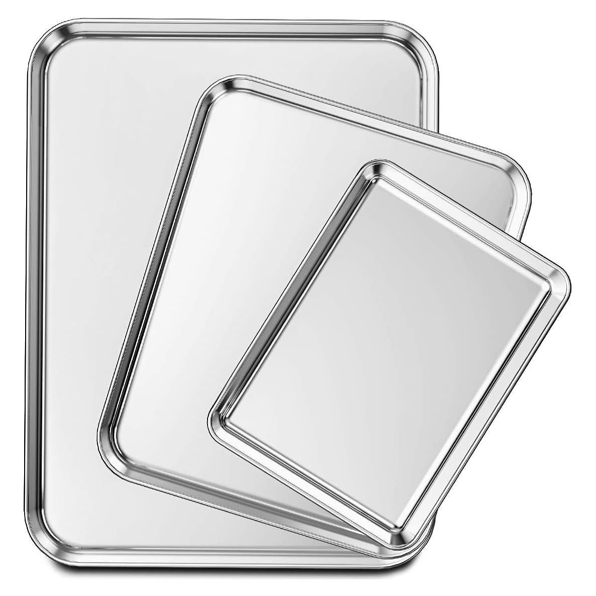 Juego de bandejas para hornear Wildone 3 piezas acero inoxidable 23-41 cm