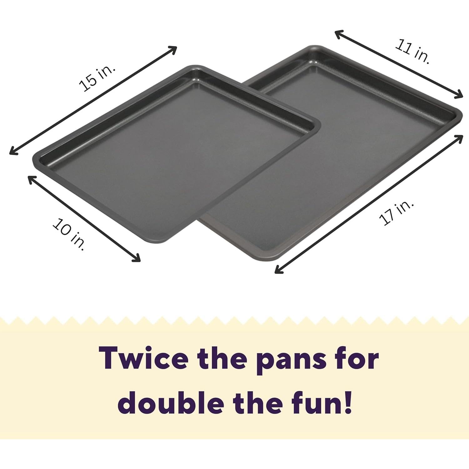 Juego de bandejas para hornear Wilton Silver 2 piezas antiadherentes