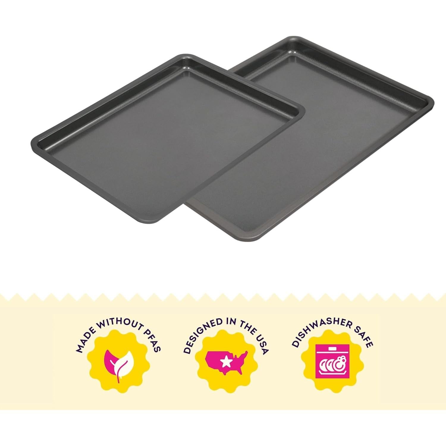 Juego de bandejas para hornear Wilton Silver 2 piezas antiadherentes