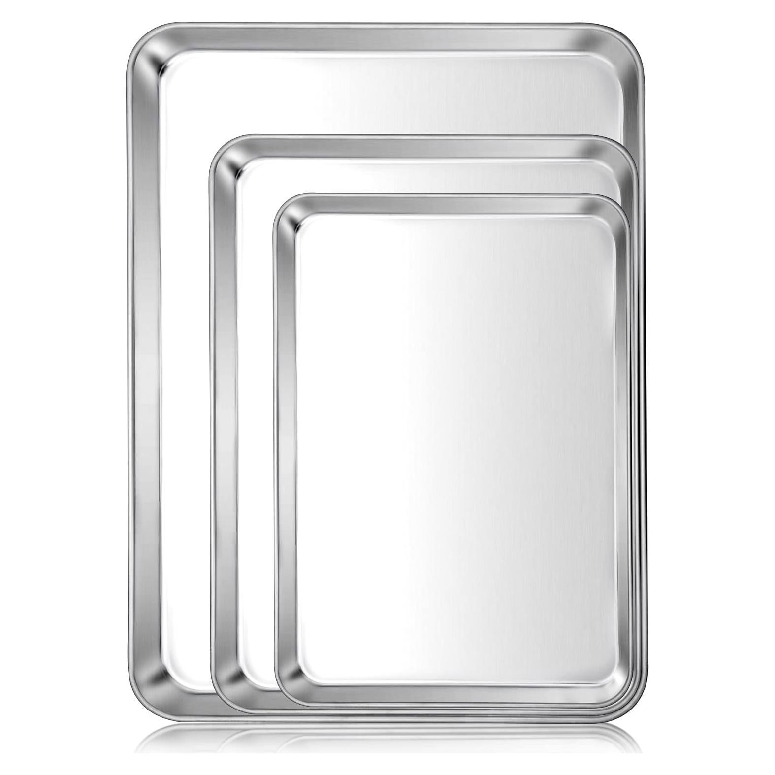 Juego de bandejas para hornear E-far 3 piezas acero inoxidable