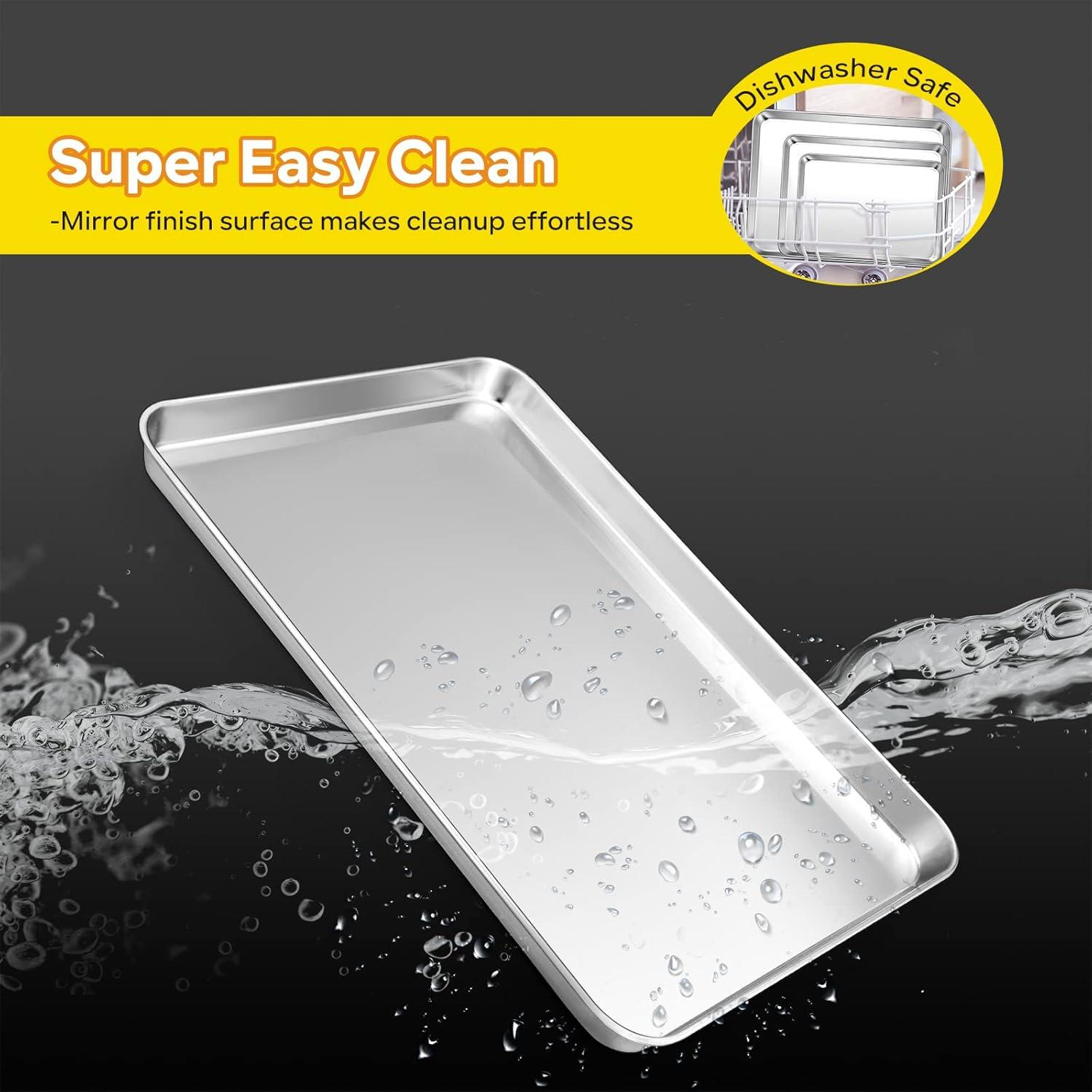 Juego de bandejas para hornear E-far 3 piezas acero inoxidable