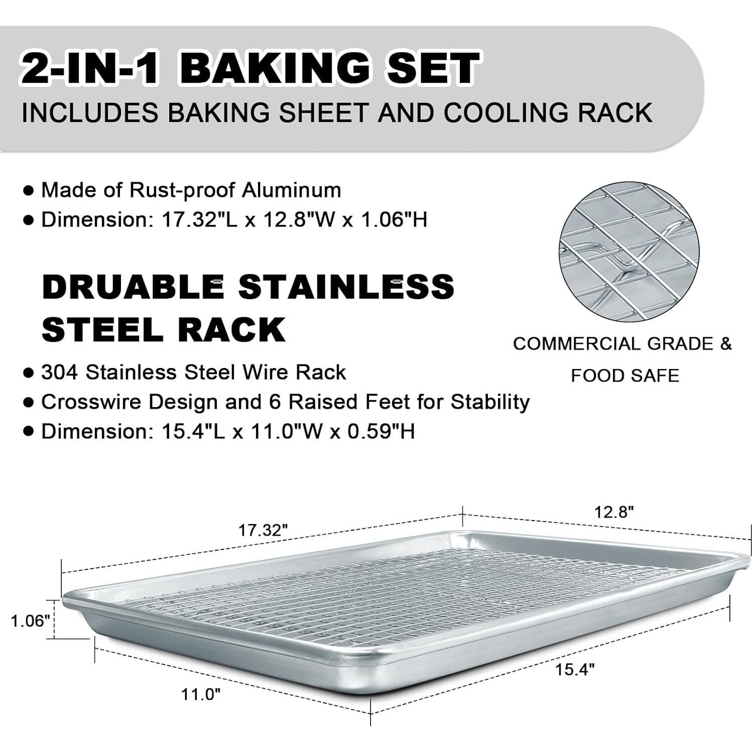 Juego de bandejas para hornear EWFEN 46x33 cm aluminio antiadherente