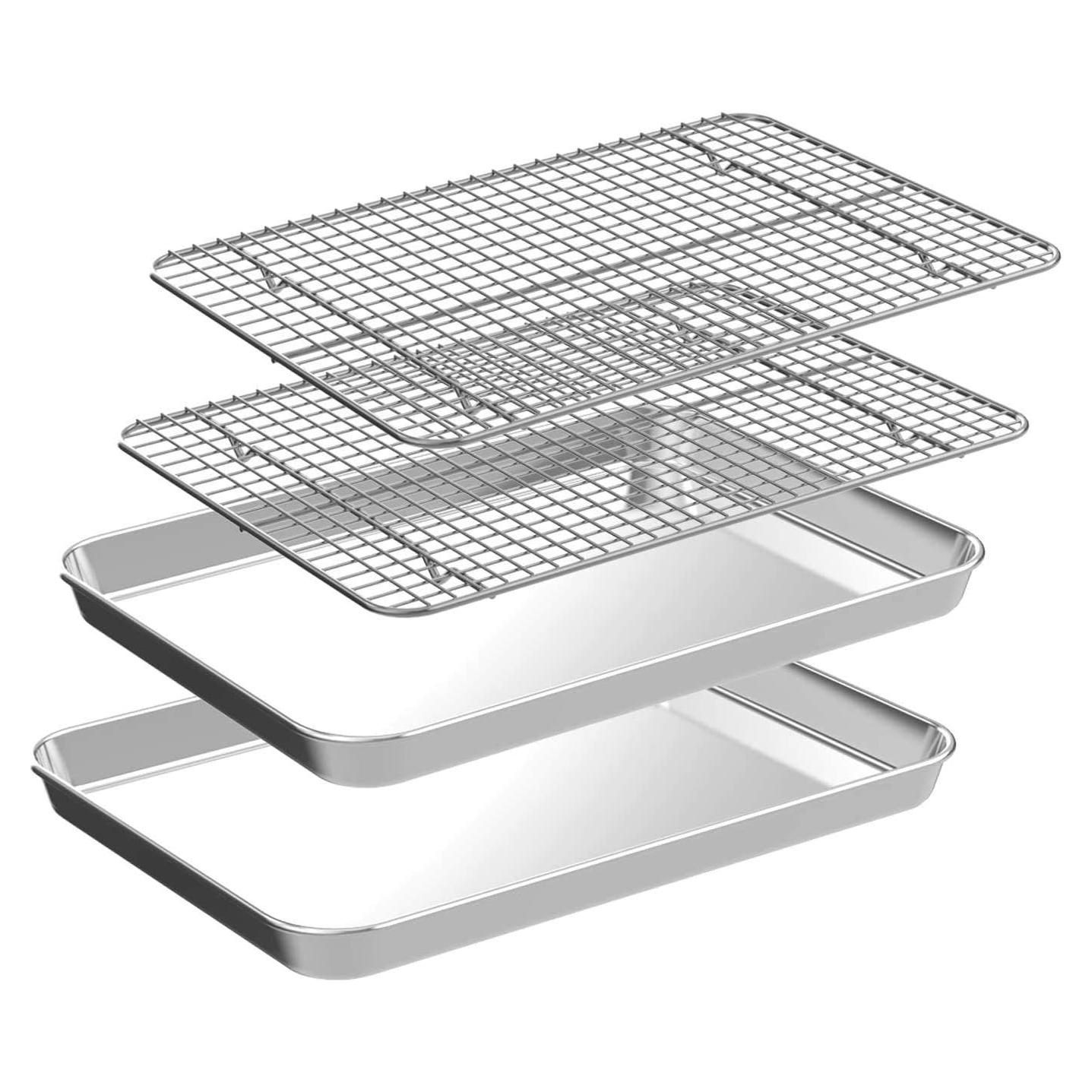 Juego de Bandejas Cuarteras CEKEE con Rejillas de Enfriamiento