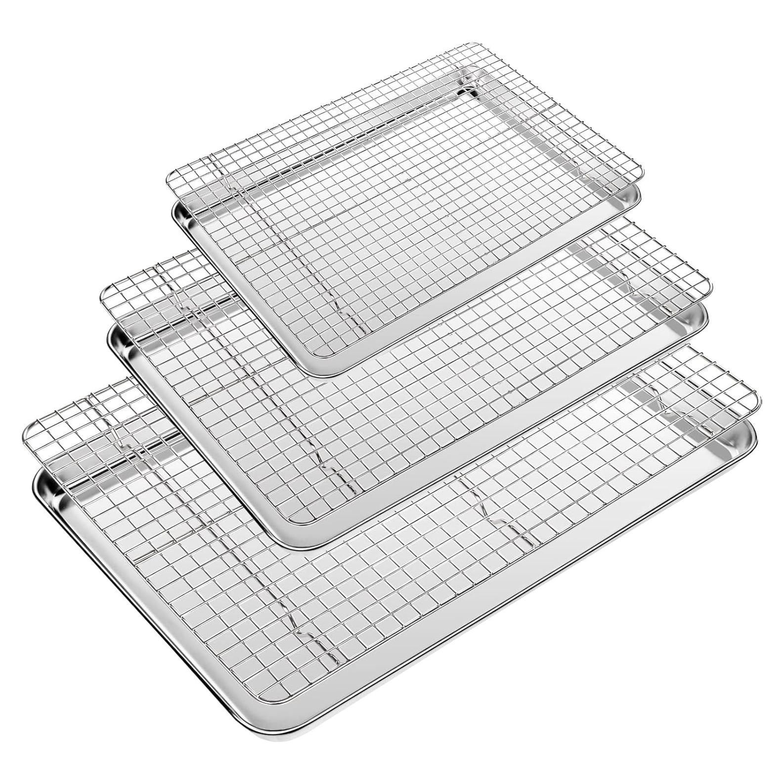 Juego de Bandejas para Hornear CEKEE 6 Piezas Acero Inoxidable