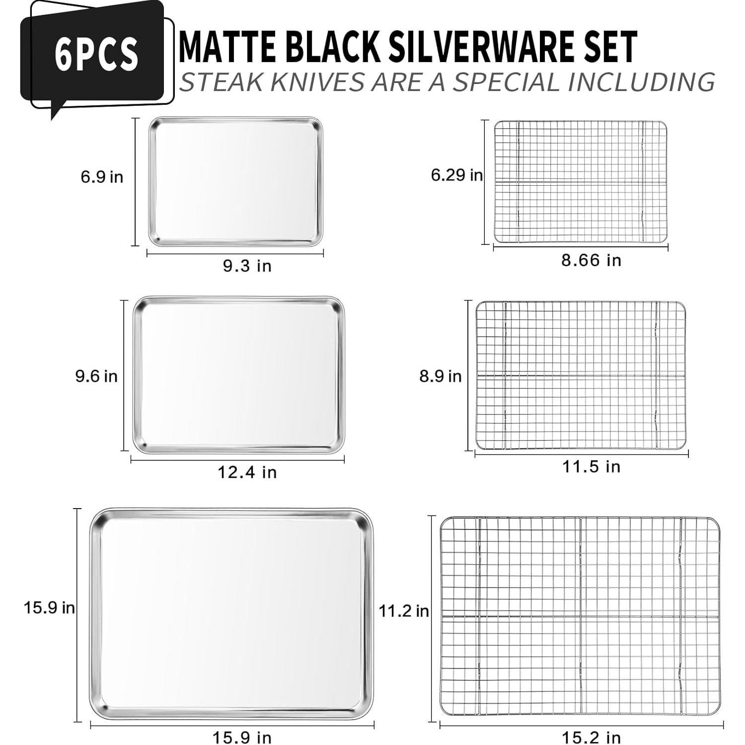 Juego de Bandejas para Hornear CEKEE 6 Piezas Acero Inoxidable