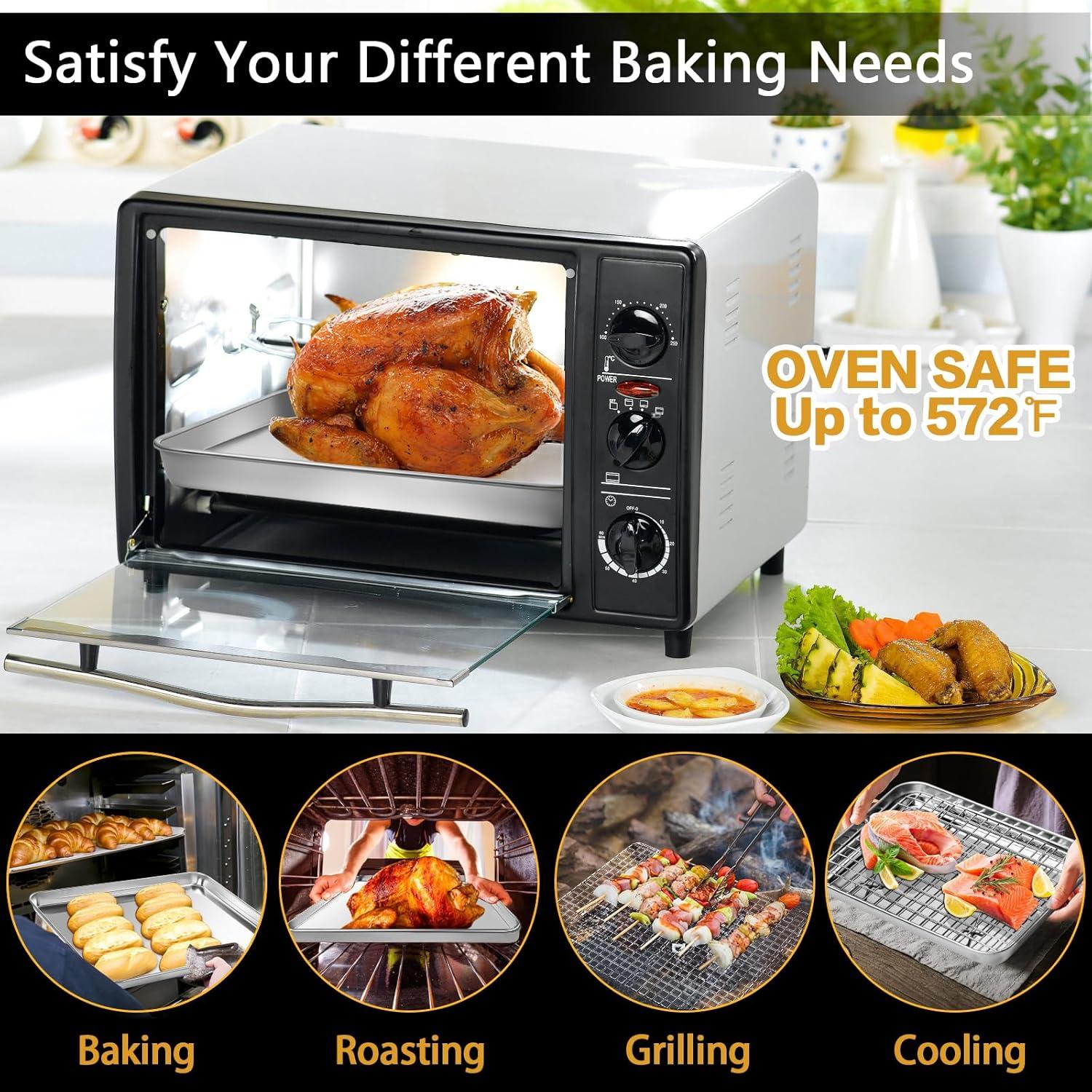 Juego de Bandejas para Hornear CEKEE 6 Piezas Acero Inoxidable