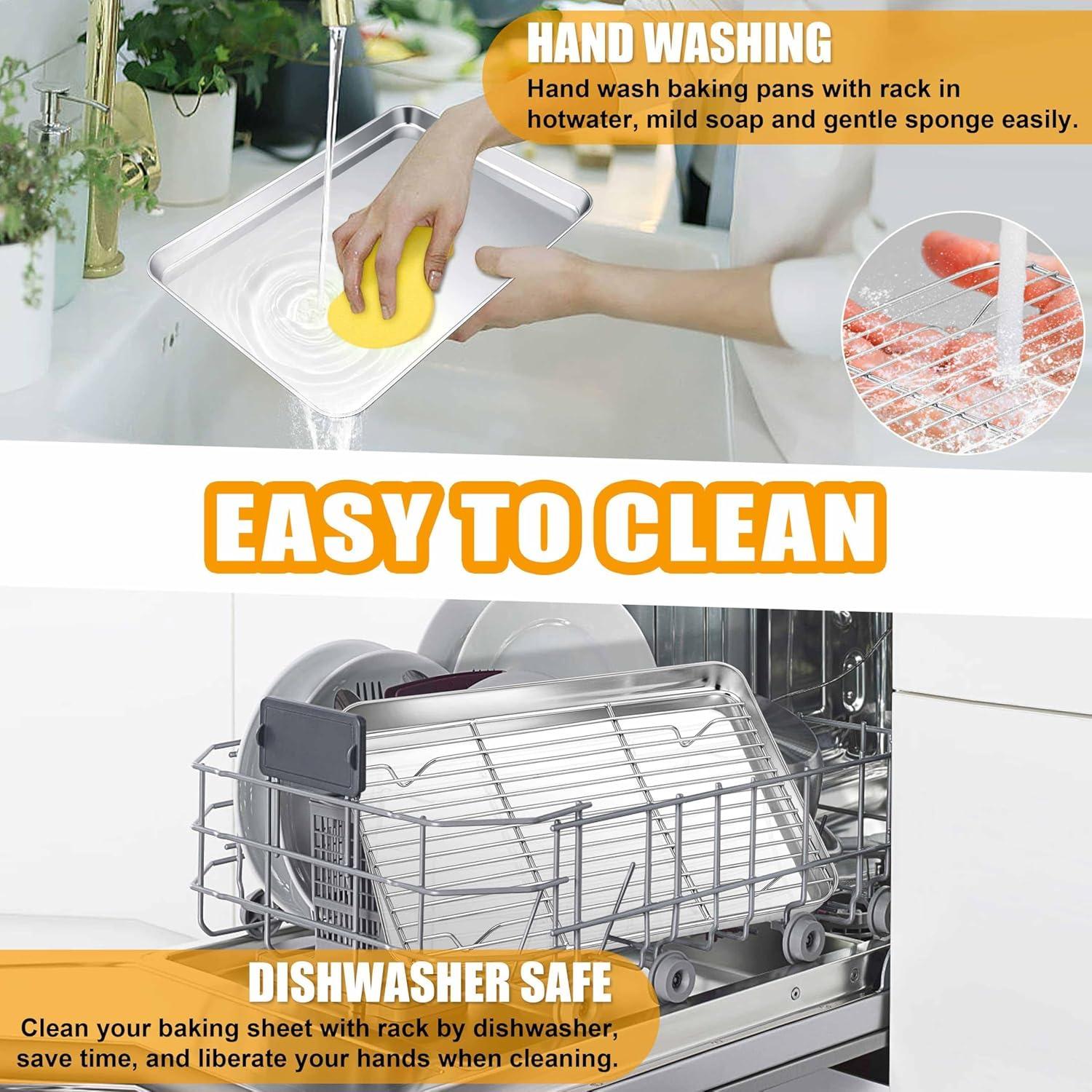 Bandeja para Hornear Homikit con Rejilla 31.5x24.4 cm Acero Inoxidable