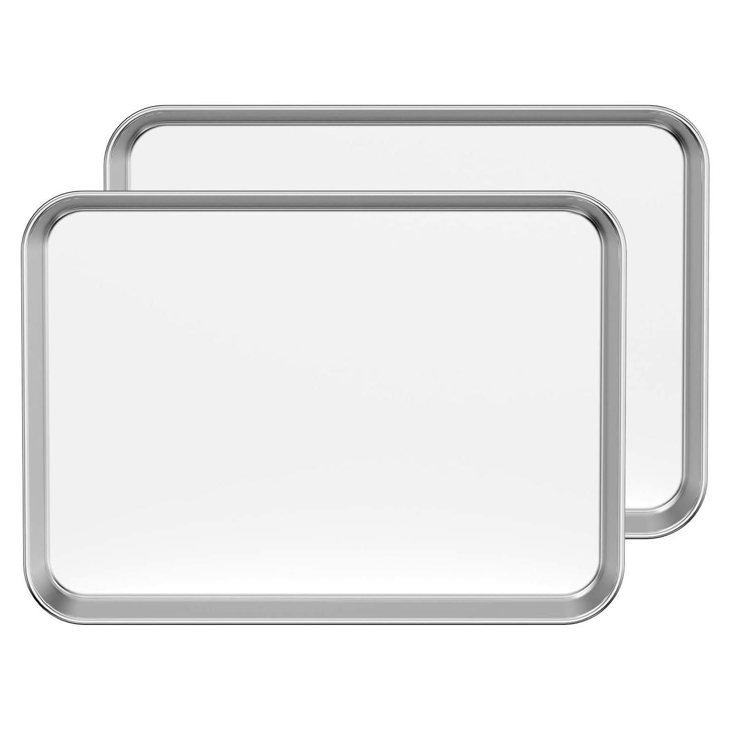 Juego de 2 bandejas para hornear Bastwe de acero inoxidable 40.6x30.5cm