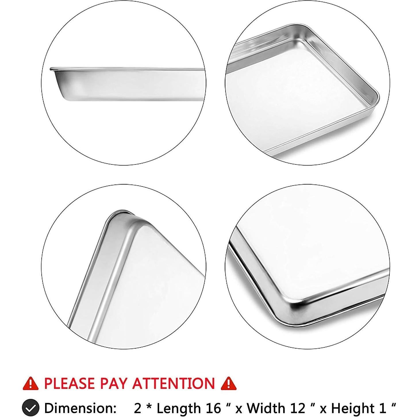 Juego de 2 bandejas para hornear Bastwe 40.5x30.4 cm Acero Inoxidable