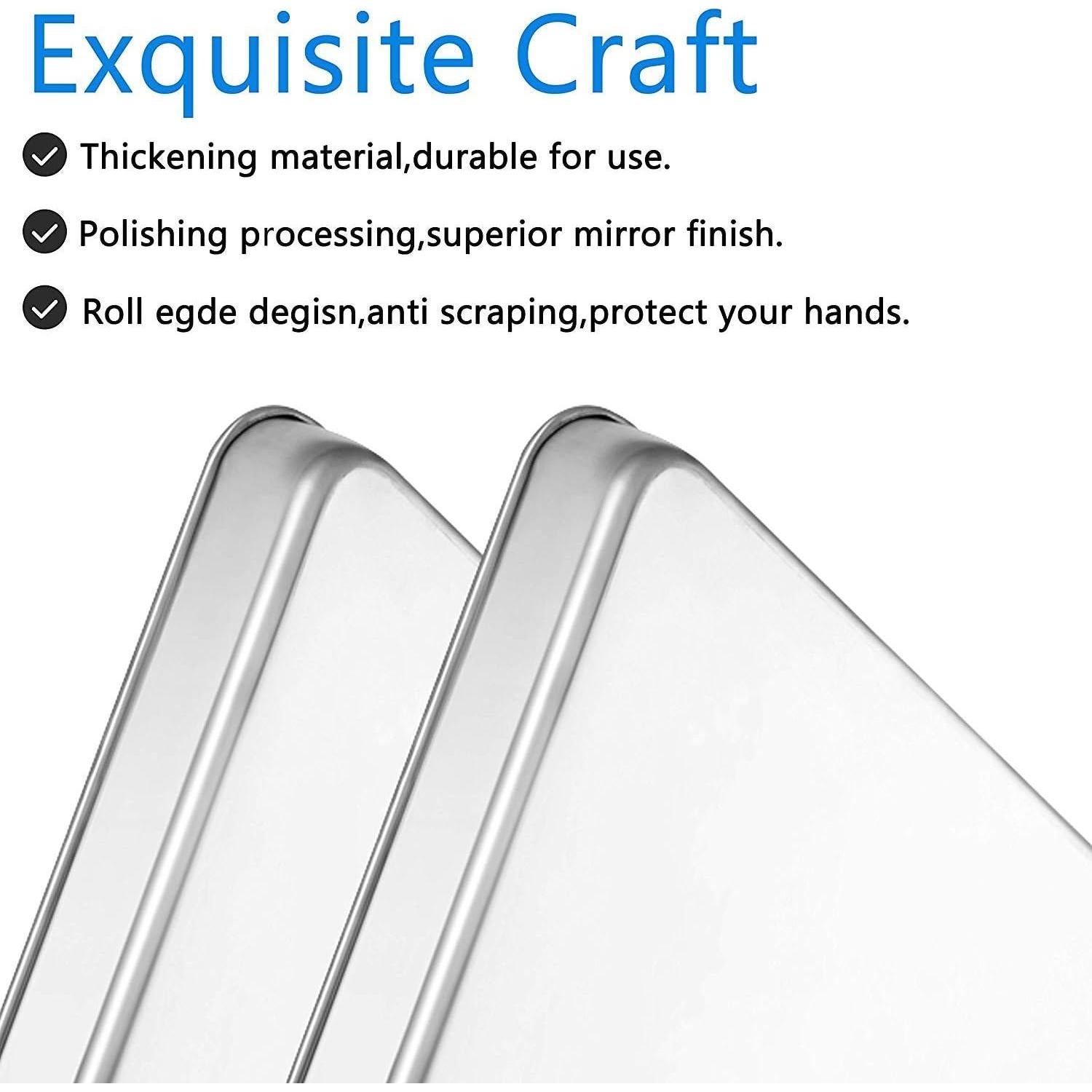 Juego de 2 bandejas para hornear Bastwe 40.5x30.4 cm Acero Inoxidable