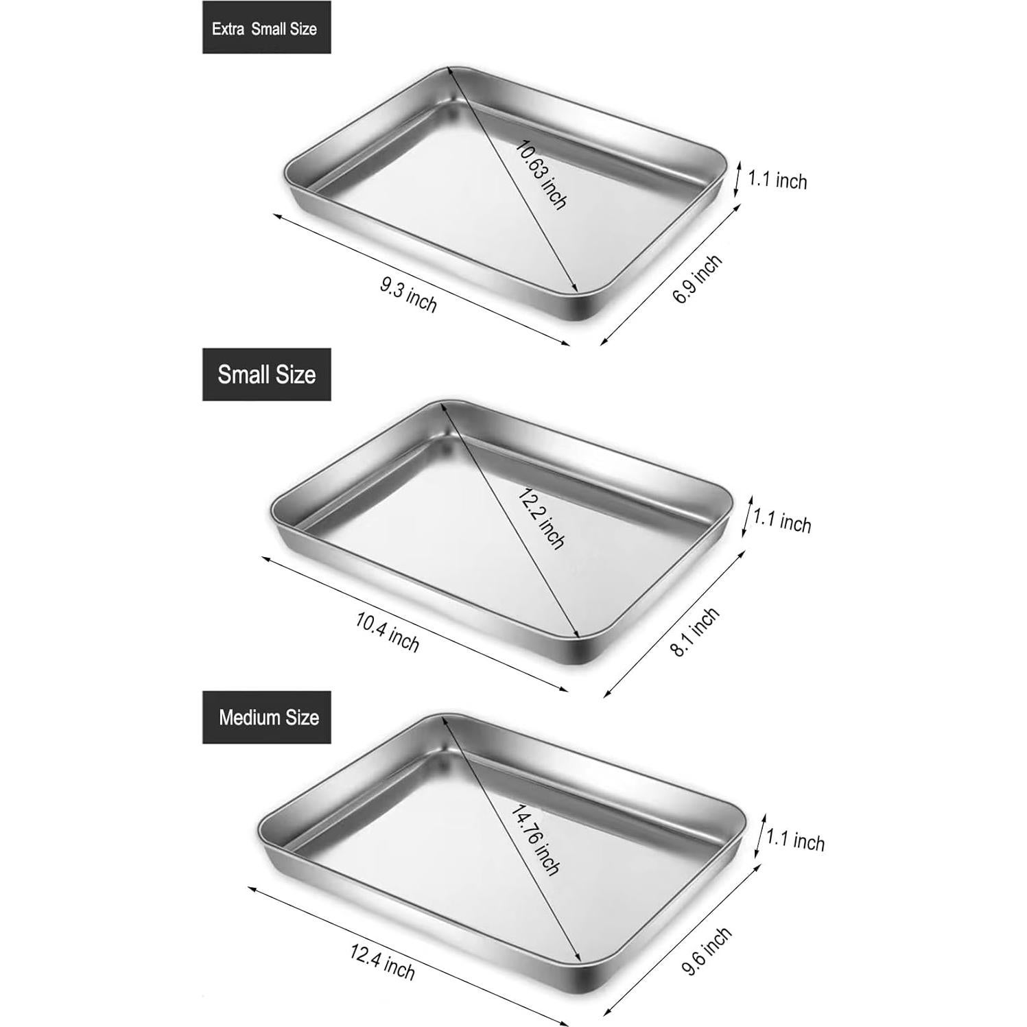 Bandejas para Hornear HYTK Acero Inoxidable 304 2 Piezas 23.6x17.5 cm