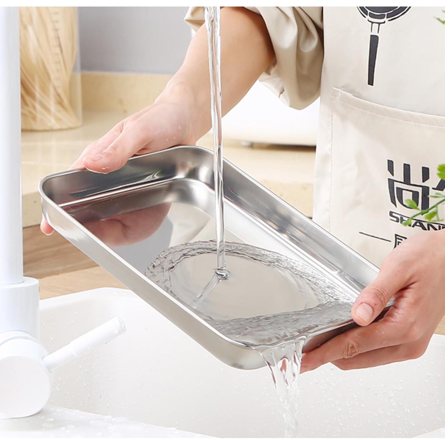 Bandejas para Hornear HYTK Acero Inoxidable 304 2 Piezas 23.6x17.5 cm