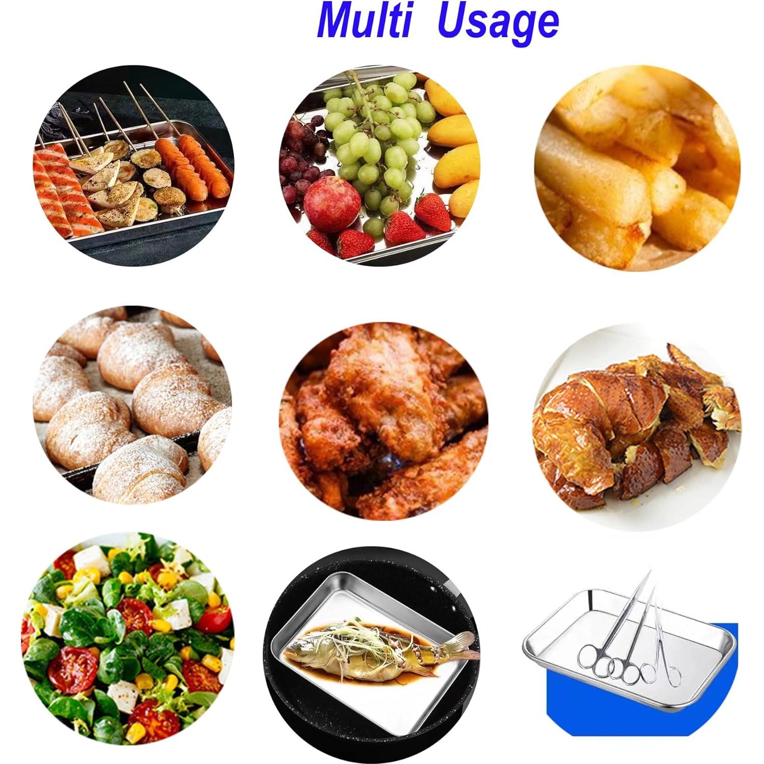 Bandejas para Hornear HYTK Acero Inoxidable 304 2 Piezas 23.6x17.5 cm