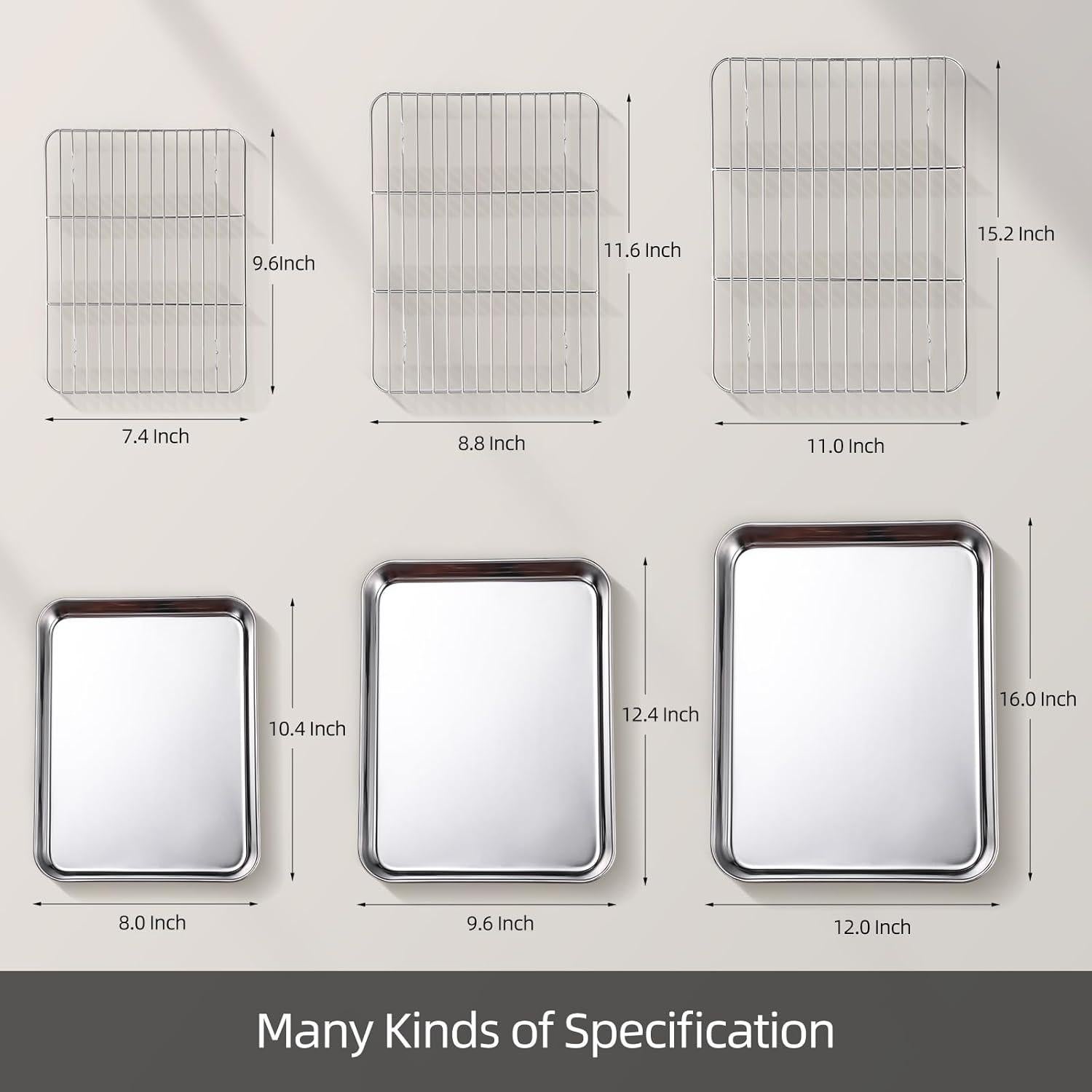 Juego de bandejas para hornear Amrules 3 tamaños acero inoxidable