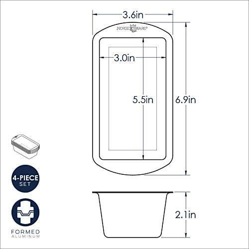 Juego de 4 Bandejas para Pan Mini Nordic Ware 2 Tazas Aluminio
