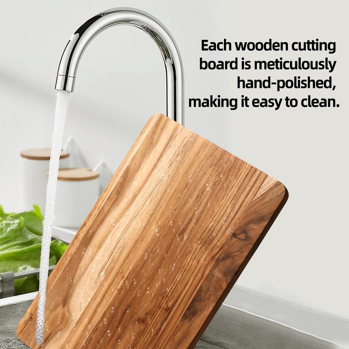 Juego de 3 Tablas de Cortar de Madera de Teca YUSOTAN