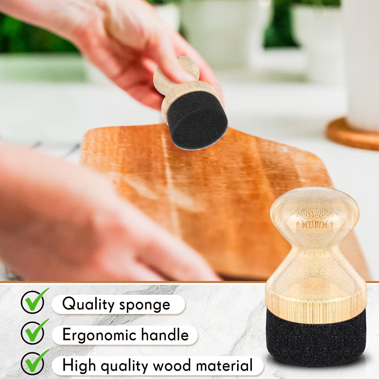 Aplicador de Cera de Aceite Qinyoung 2 Pcs para Tablas de Cortar