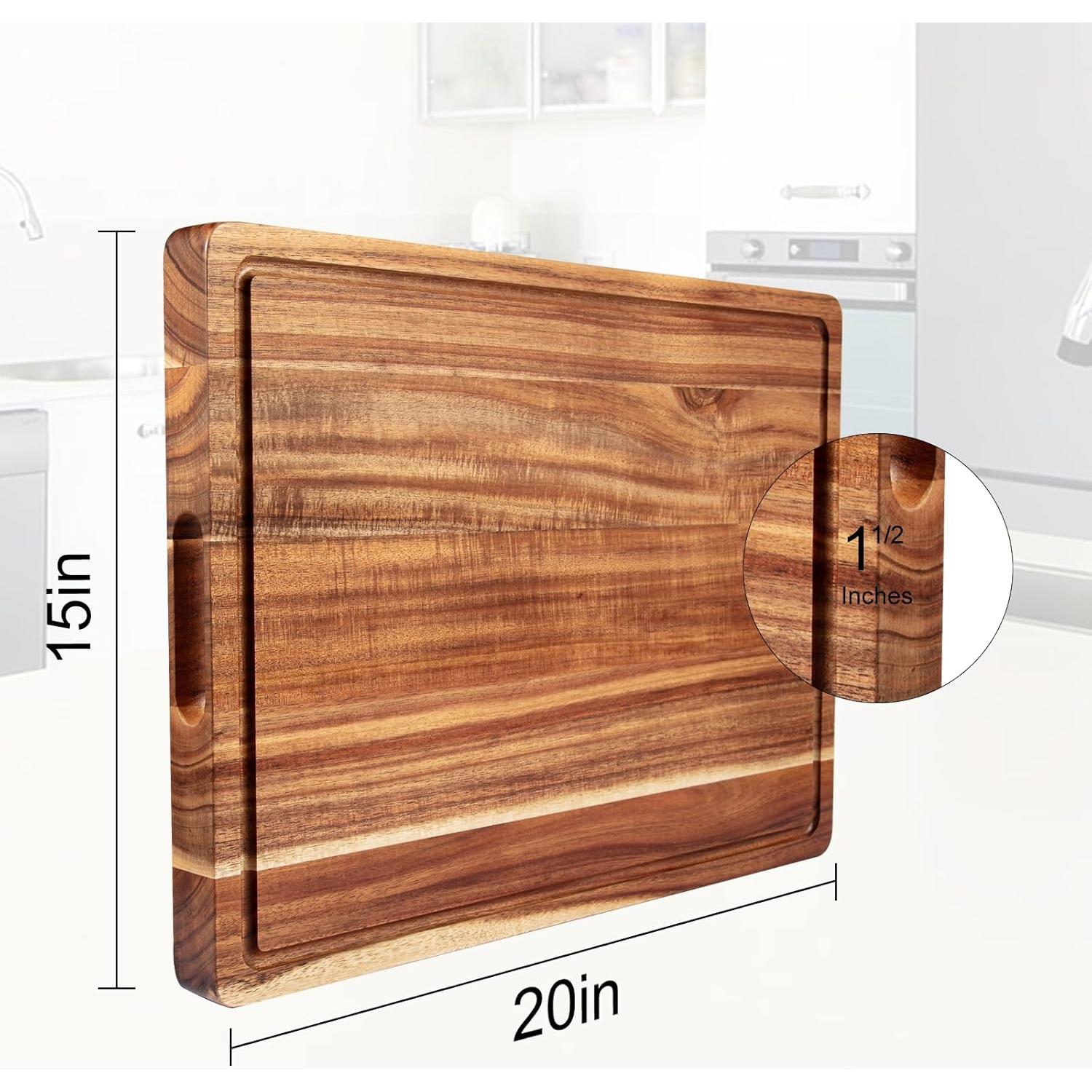 Tabla de Cortar de Madera de Acacia GAOMON 50.8x38.1 cm con Mango