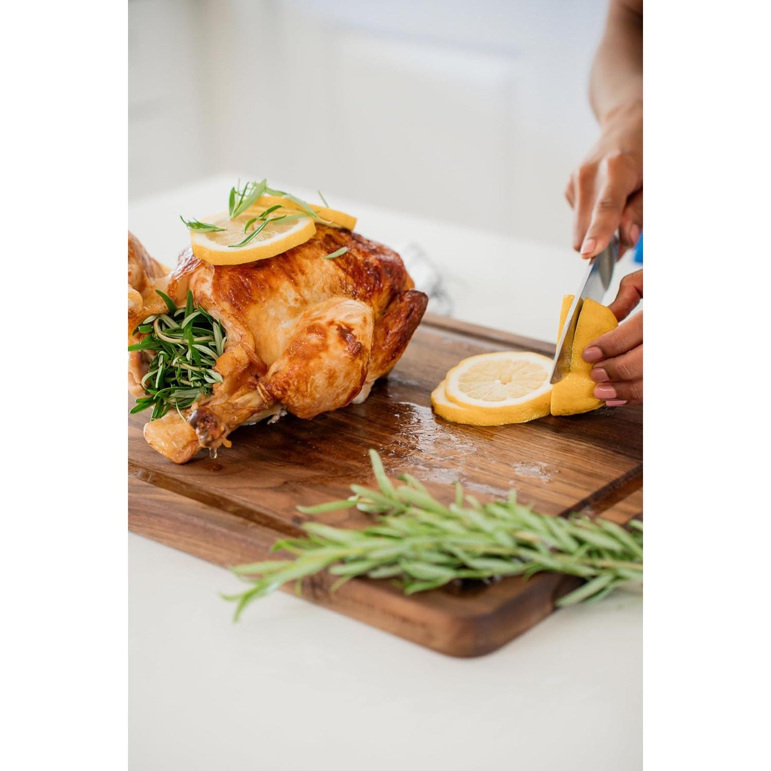 Tabla de Cortar Rossie Home Nogal 43x33 cm Reversible con Surco