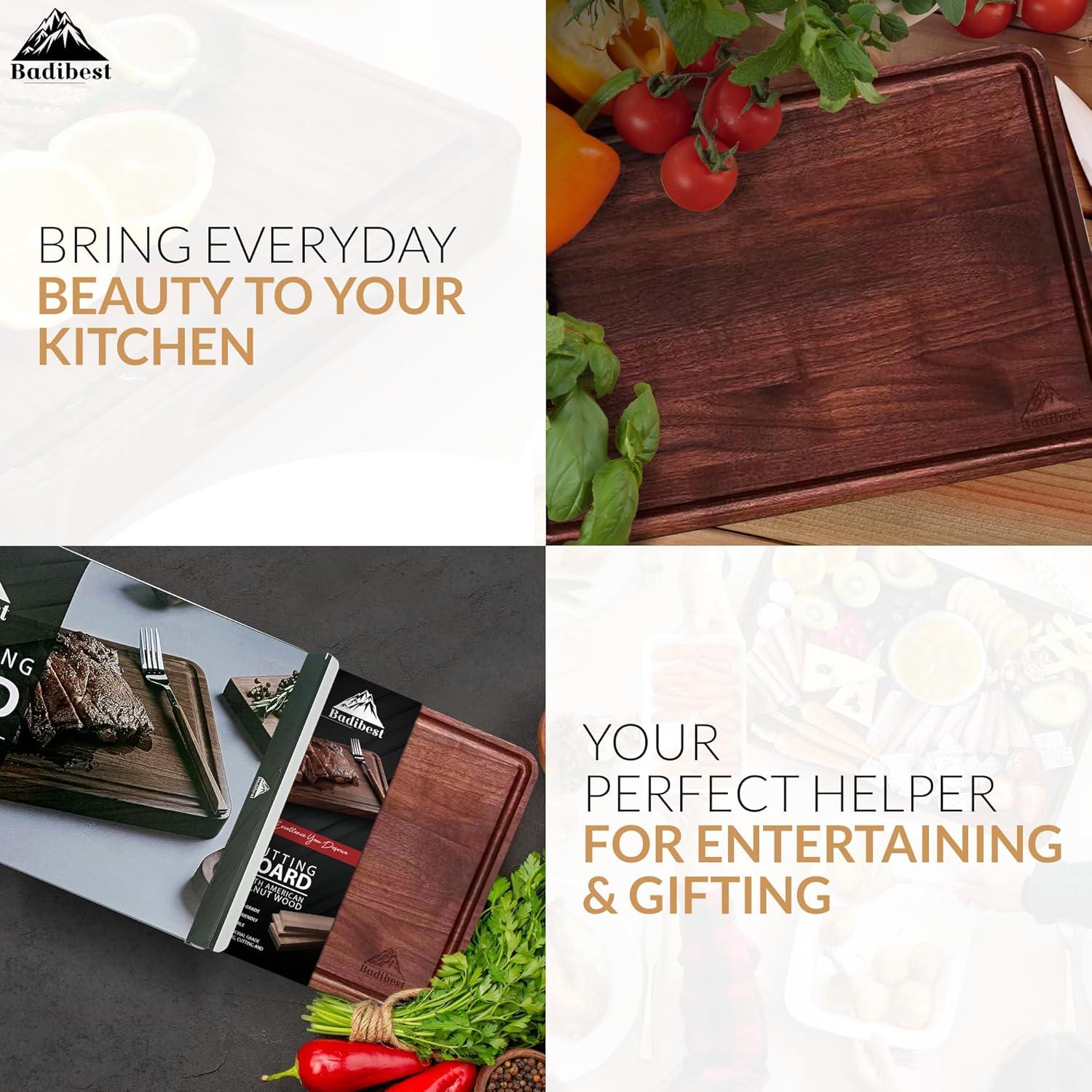 Tabla de Cortar de Madera de Nogal Badibest 45.72x30.48 cm