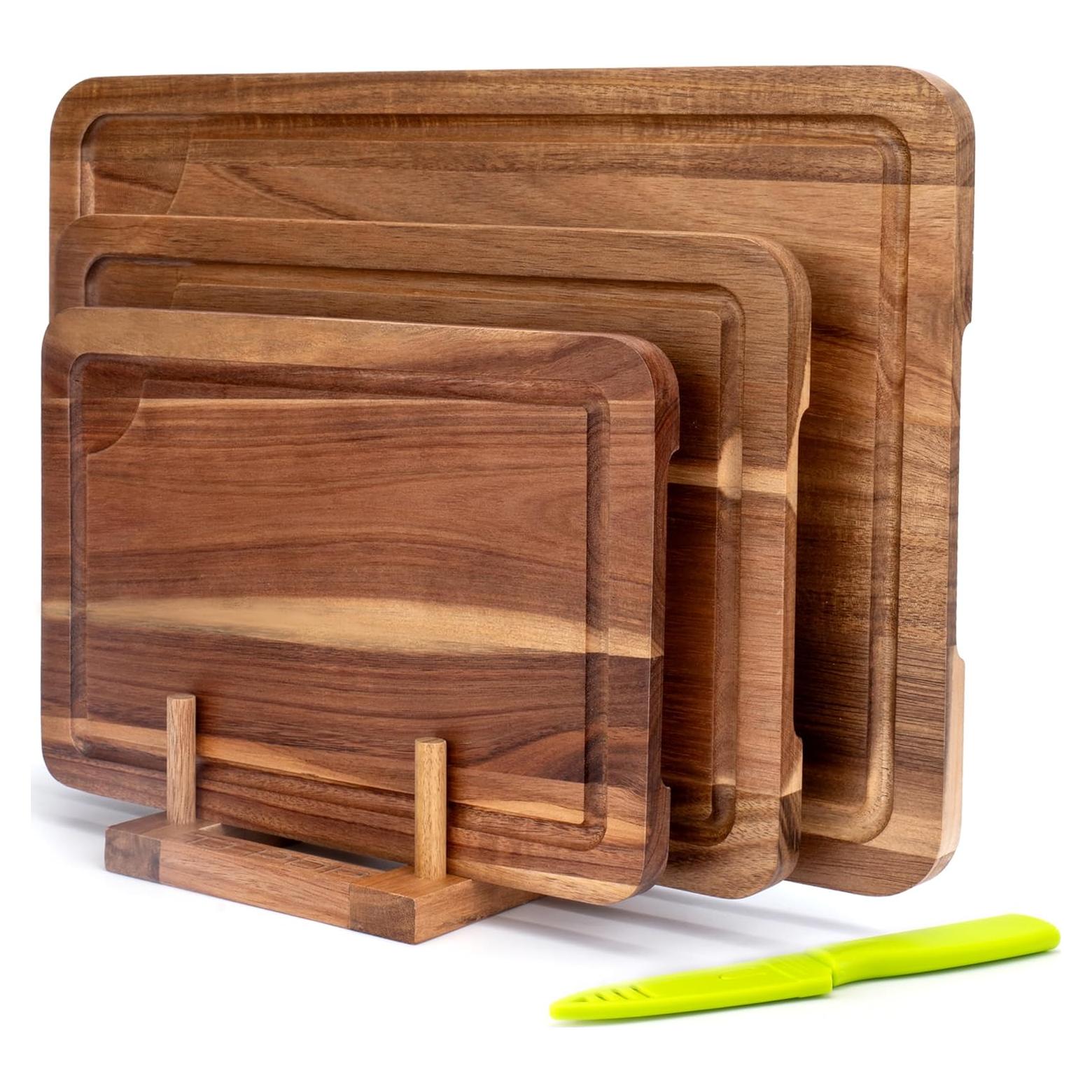 Juego de 3 Tablas de Cortar de Madera de Acacia TJ POP