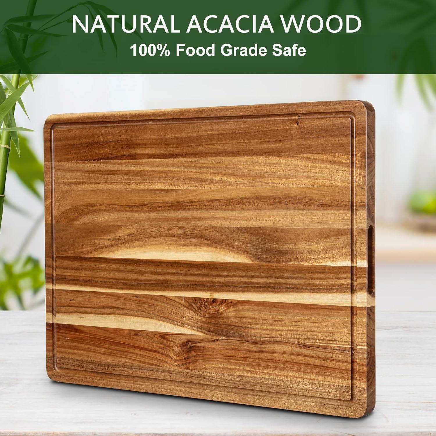 Tabla de Cortar Grande Fashionwu de Madera de Acacia 61x46 cm