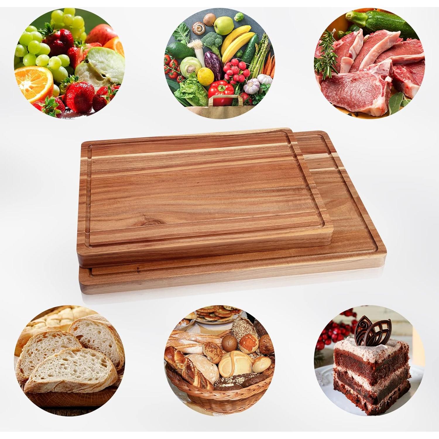 Tabla de Cortar Grande Fashionwu de Madera de Acacia 61x46 cm