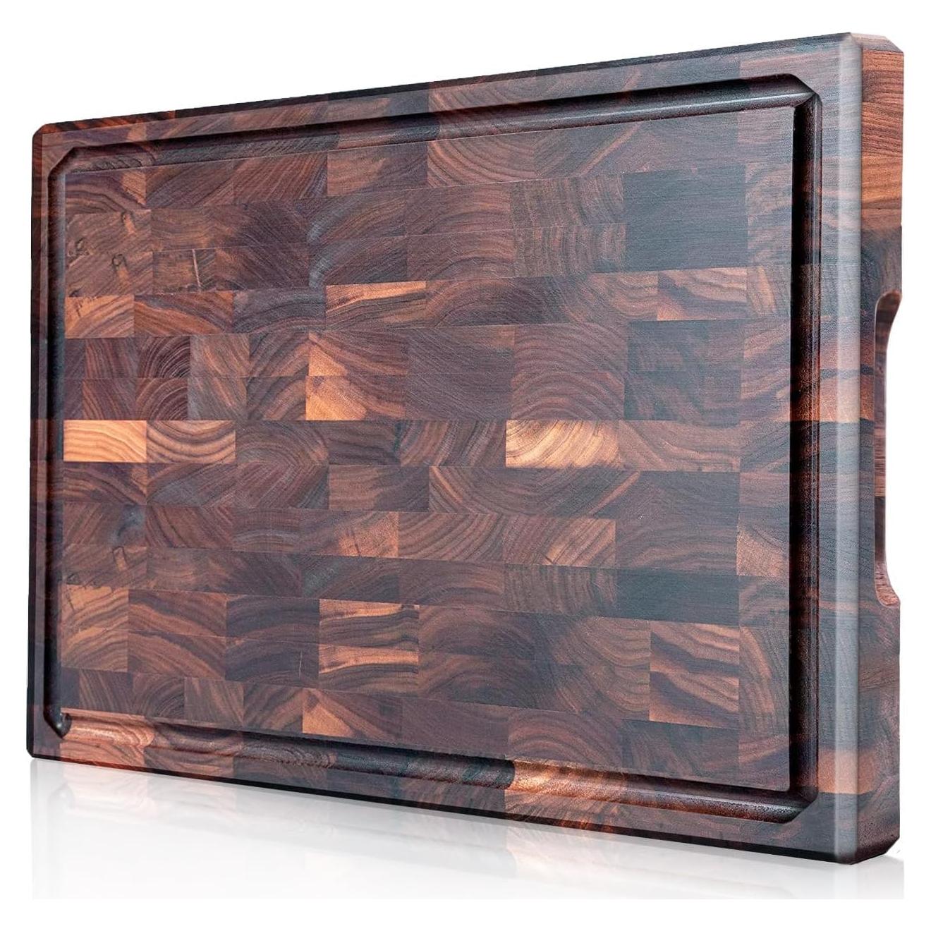 Tabla de Cortar Grande COCOBOSS de Nogal Negro 42x30 cm con Ranura