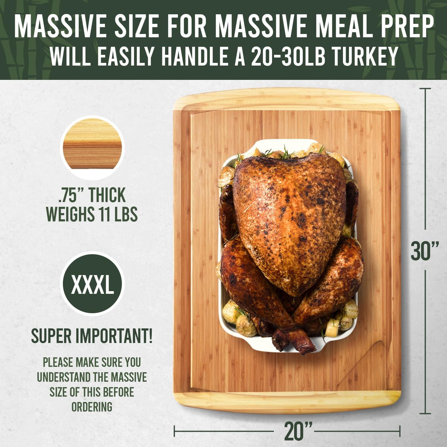 Tabla de Cortar Extra Grande Greener Chef 76x51 cm Bambú FSC