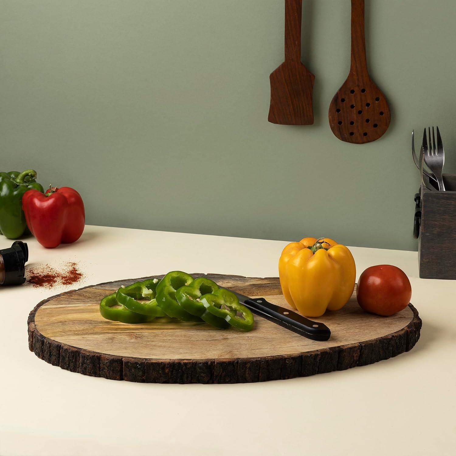 Tabla de Cortar Ovalada de Madera GoCraft 43x25 cm