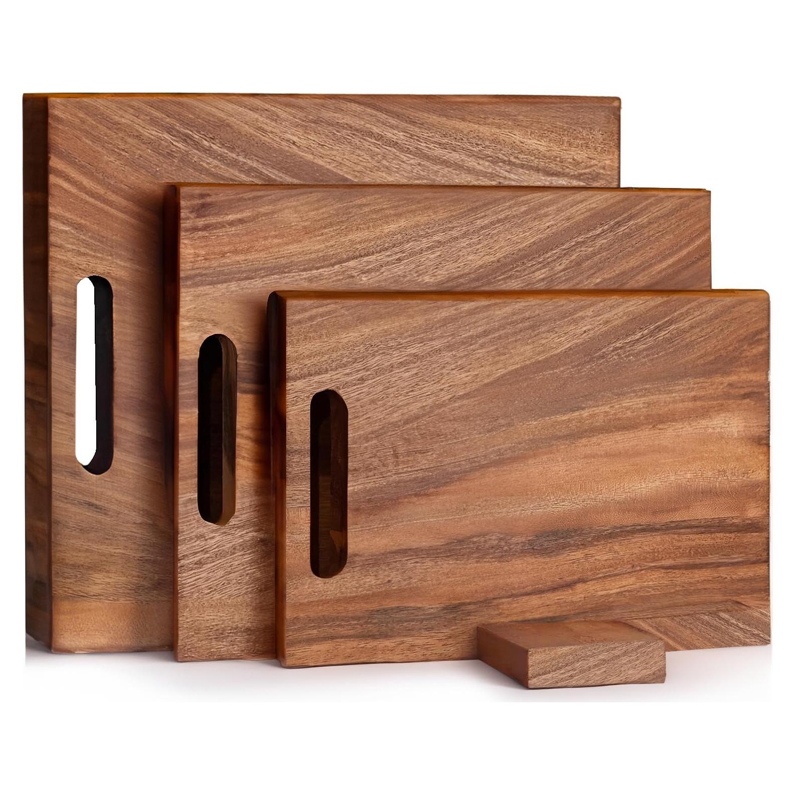 Juego de 3 Tablas de Cortar de Madera de Acacia Cintika