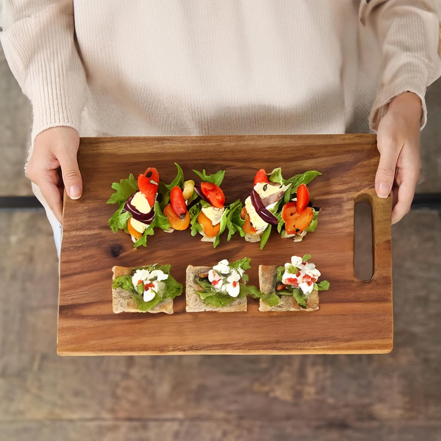 Juego de 3 Tablas de Cortar de Madera de Acacia Cintika