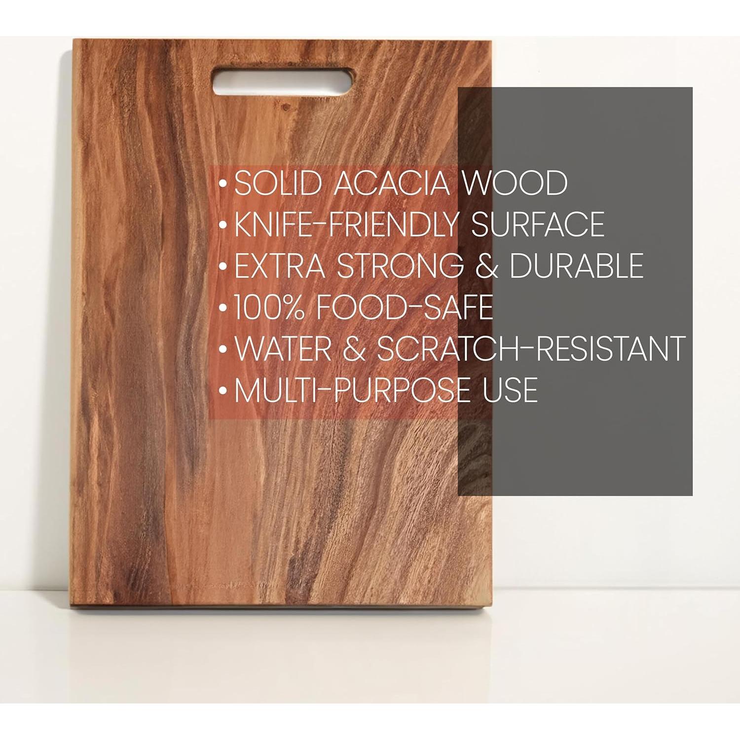 Juego de 3 Tablas de Cortar de Madera de Acacia Cintika