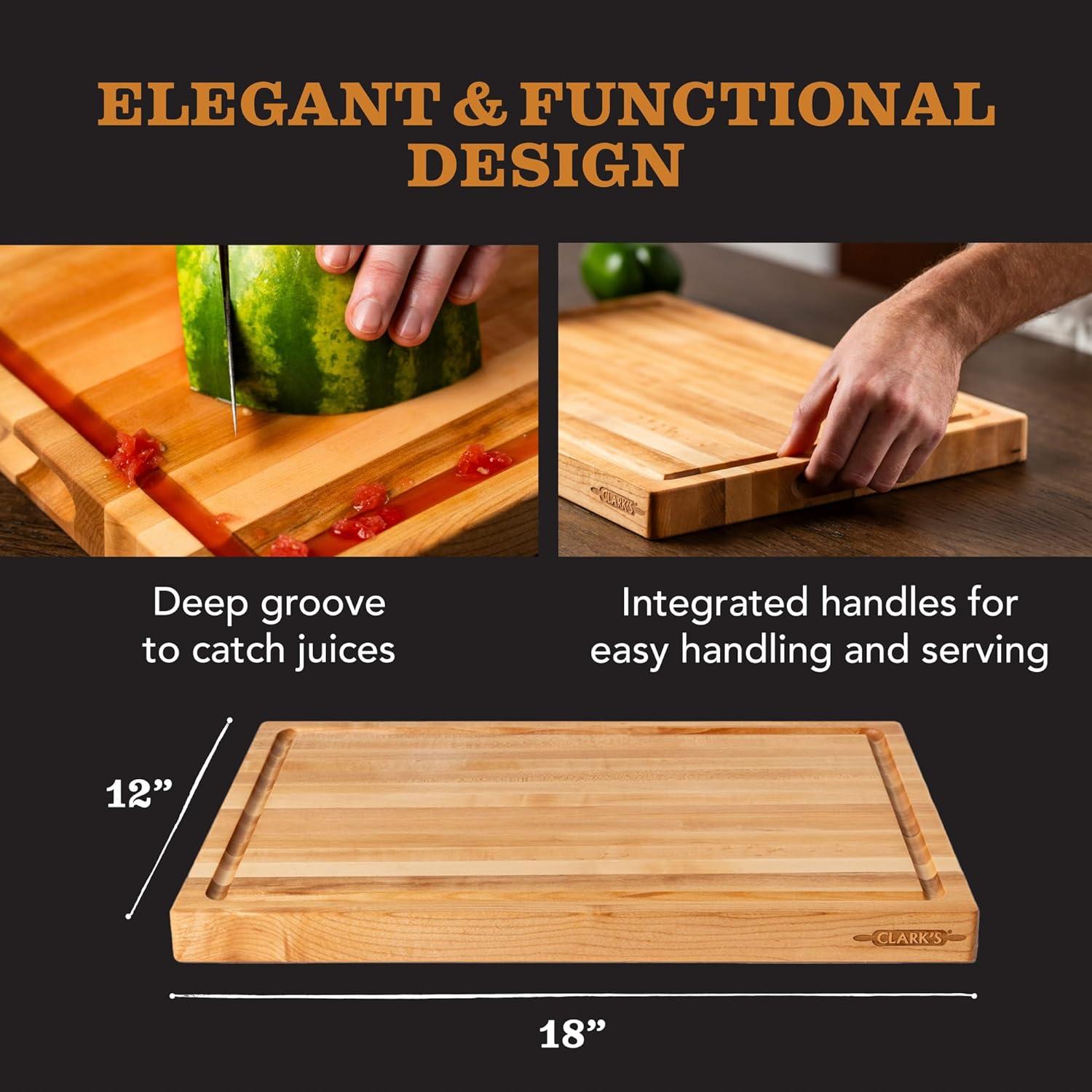 Tabla de Cortar de Madera de Arce CLARK'S 45.72x30.48cm