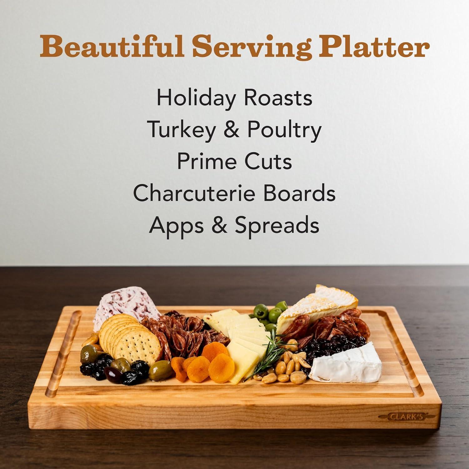 Tabla de Cortar de Madera de Arce CLARK'S 45.72x30.48cm