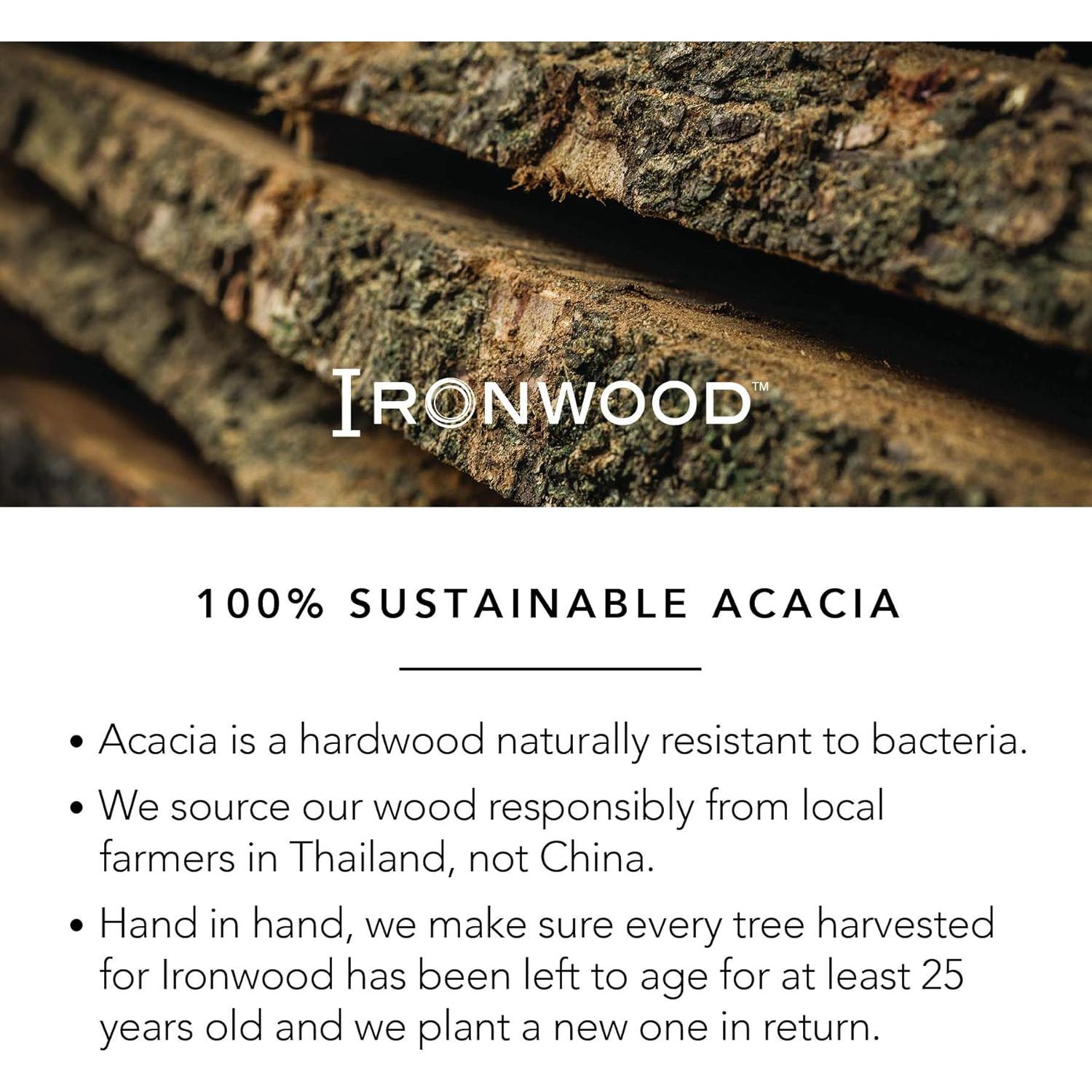 Tabla de Cortar Ironwood Gourmet 28735, Madera de Acacia 40.6x35.6cm