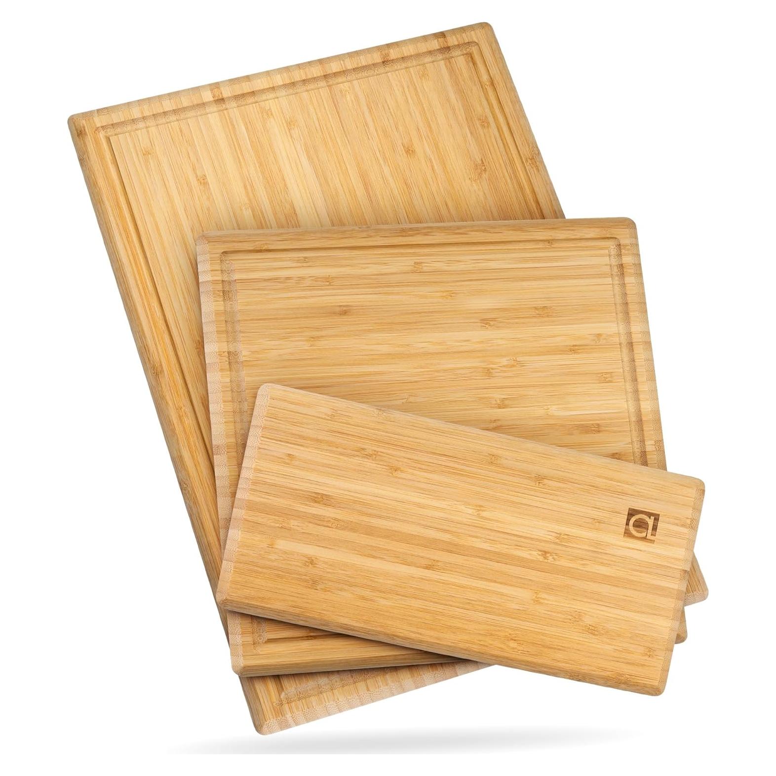 Juego de 3 Tablas de Cortar de Bambú Apace Living con Canal