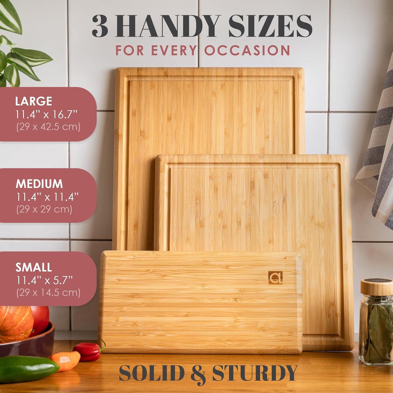 Juego de 3 Tablas de Cortar de Bambú Apace Living con Canal